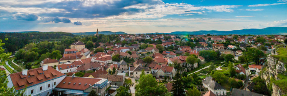 aerial image of a town